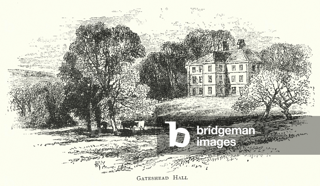 Charlotte Bronte's Jane Eyre: Gateshead Hall (litho)
