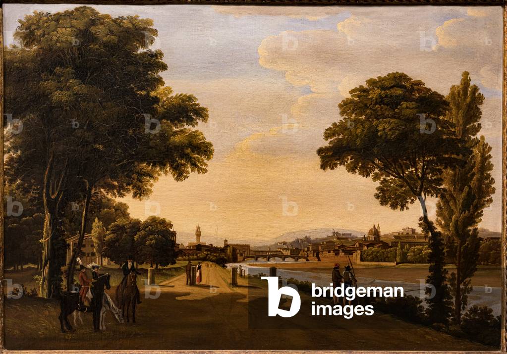 Bild von Gemälde "Blick auf den Arno" 1825 von Giuseppe Gherardi
