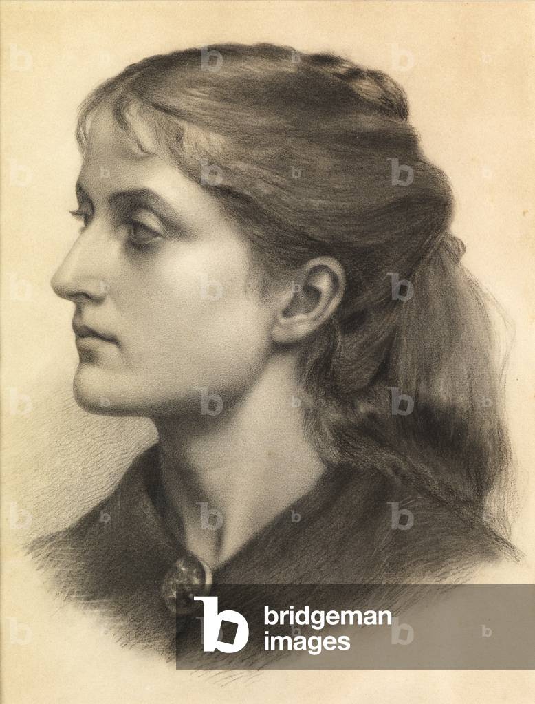 Image de Dessin représentant Tête d'une fille (crayon sur papier) par Alice M. Mott