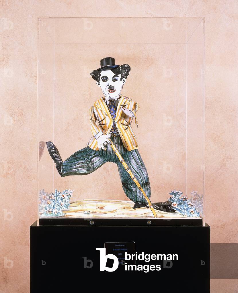 Charlie Chaplin, 1985 (three dimensional lithograph on card)