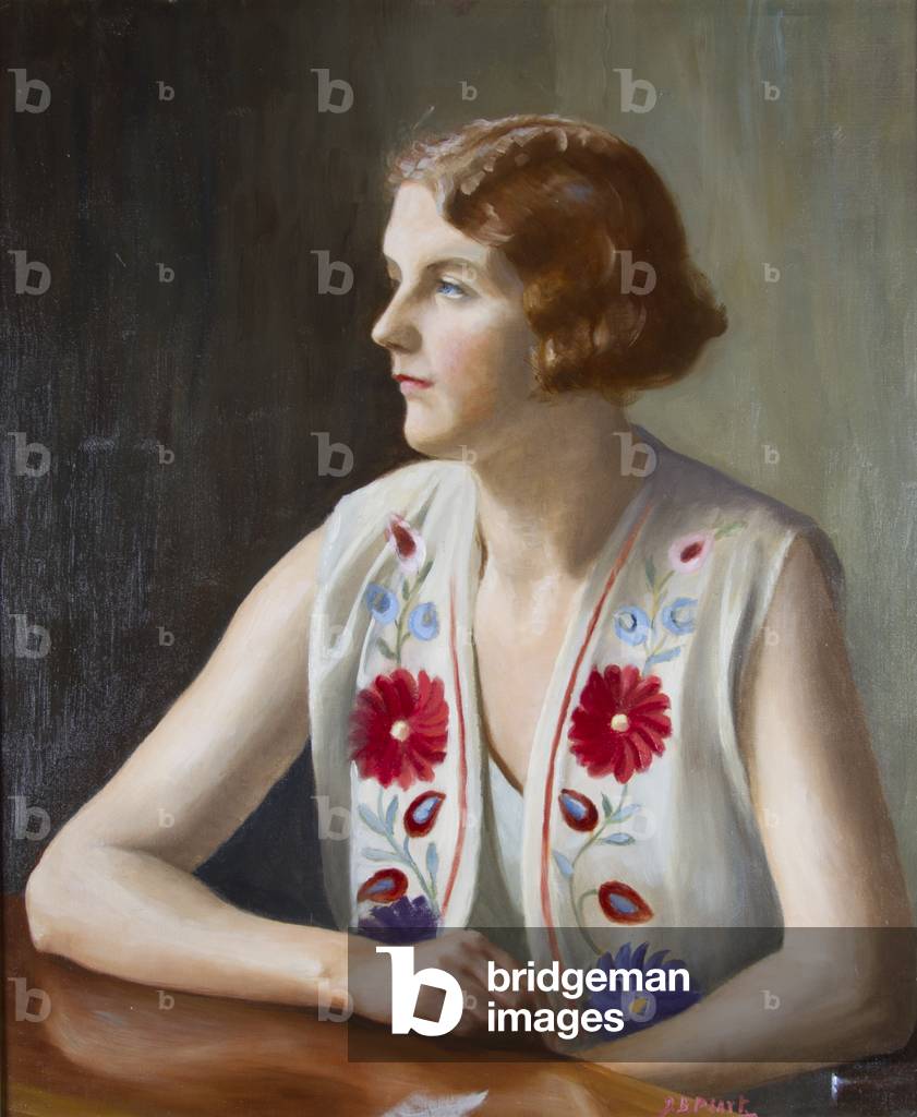 Porträt des Schriftstellers und Illustrator Marian Ada. Peart, um 1930 (Öl auf Leinwand)