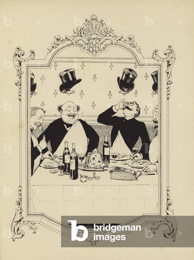 "Cartone da Memoires d'une Glace (incisione)" di Albert Guillaume, b/w