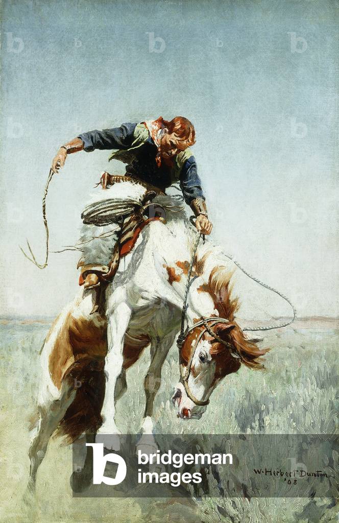 Image of Painting depicting Bronco Rider, 1908 by William Herbert 'Buck' Dunton