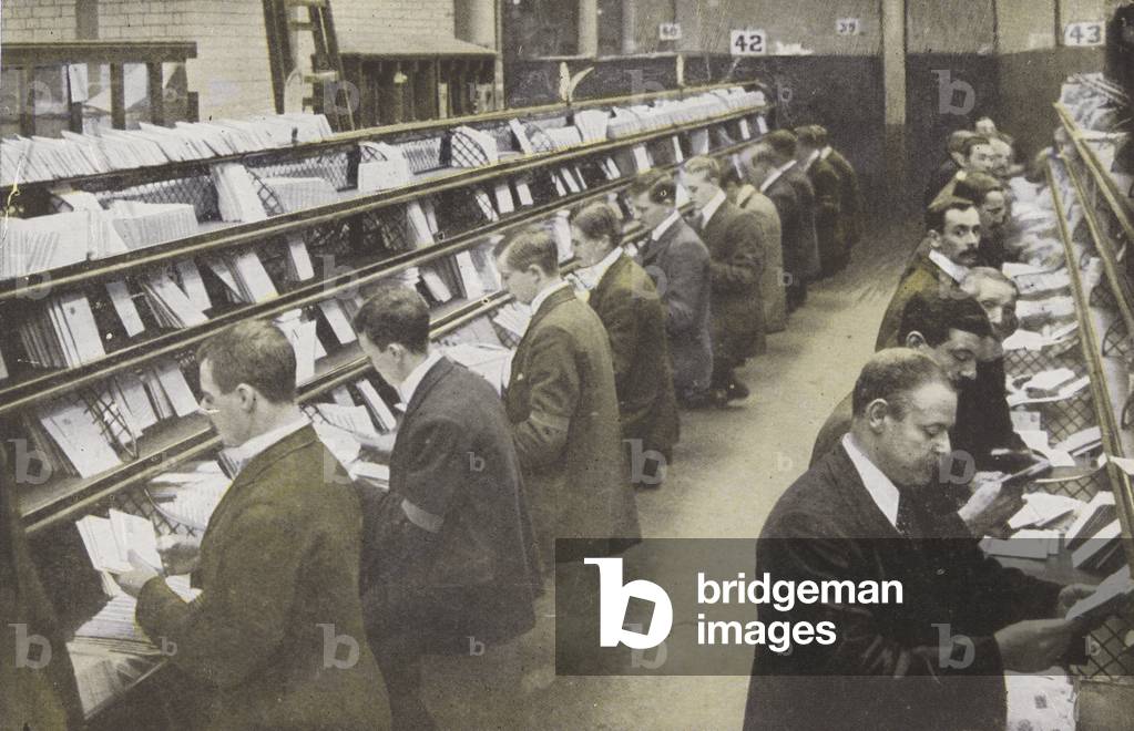 Image of Photography depicting Sorting Letters (b/w photo) by English Photographer