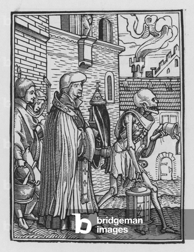 Immagine di Incisione "Holbein s Danza della Morte: Il Sacerdote (incisione)" 1858 di Hans Holbein the Younger
