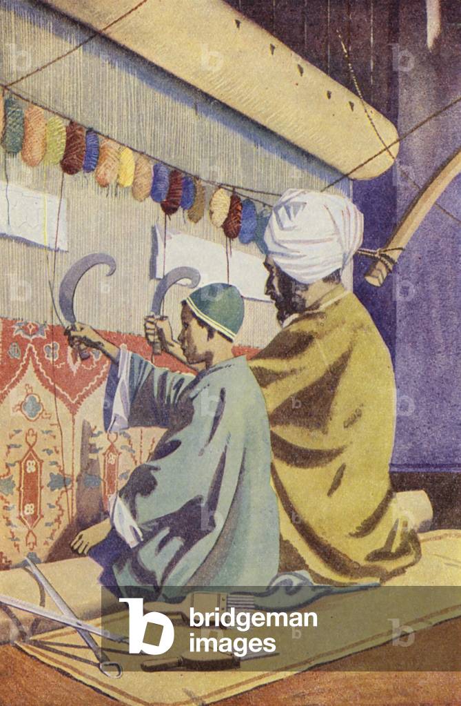 Image de Estampe représentant Un petit fabricant de tapis (lithographie en couleur) 1801 par English School