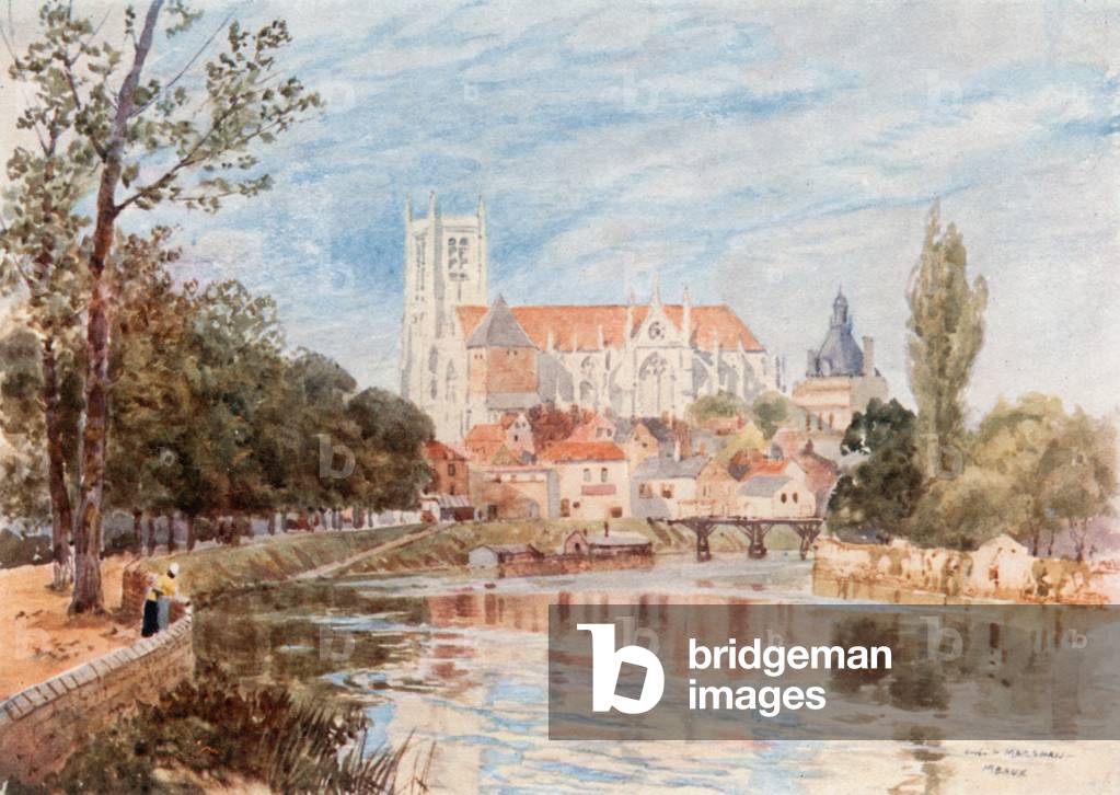 Meaux, Frankreich (Farblitho)