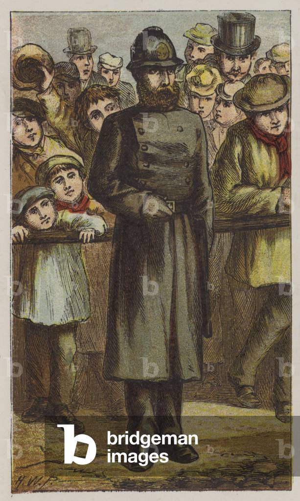 Policeman (colour litho) by H.W. Petherick