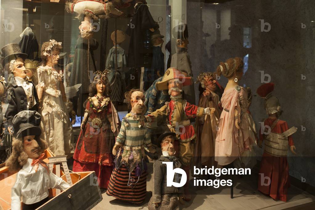 Nohant. The castle of George Sand (Le château de George Sand). Interior. The theatre dolls.
