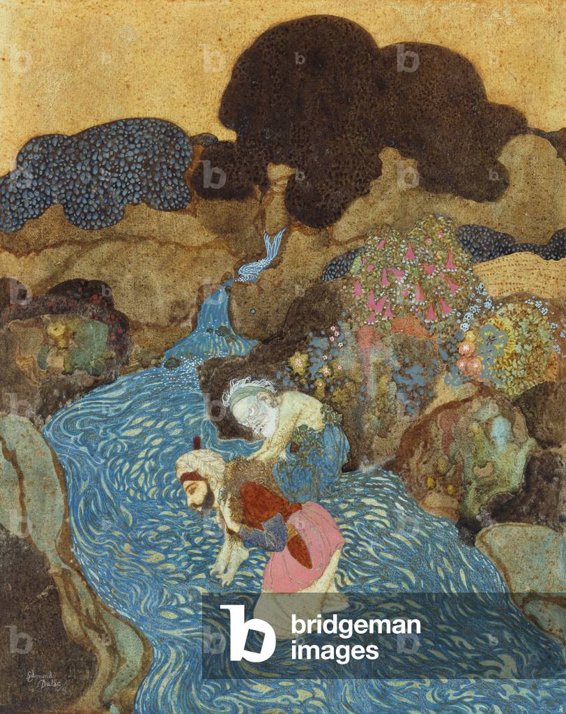 Sinbad the Sailor and the Old Man of the Sea 1913 by Edmund Dulac