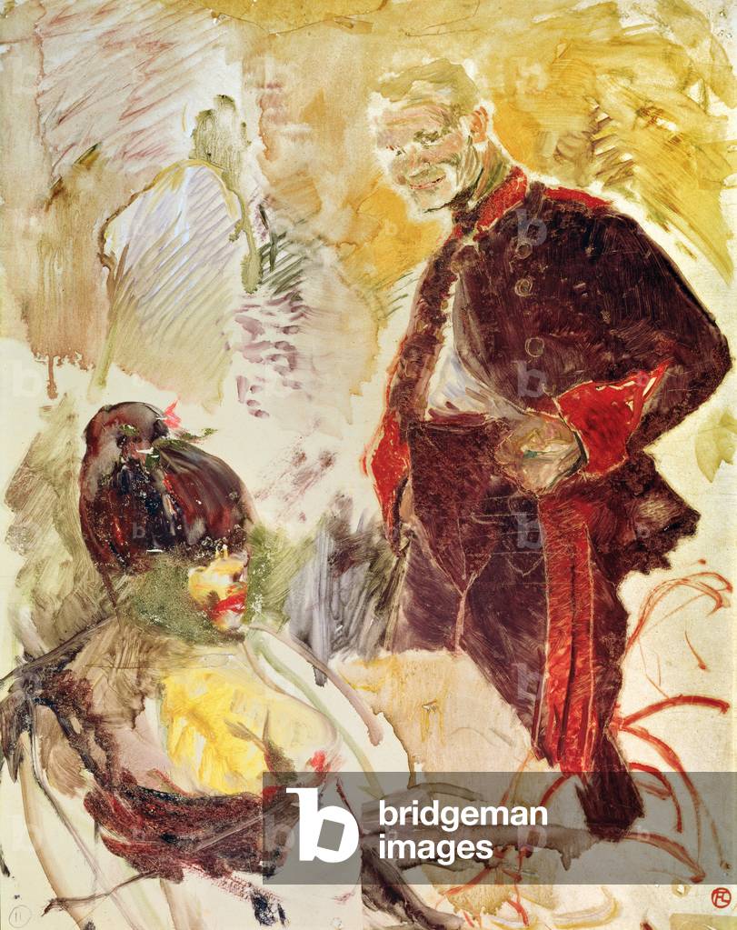 Bild von Zeichnung "Artillerist und Mädchen" 1886 von Henri de Toulouse-Lautrec