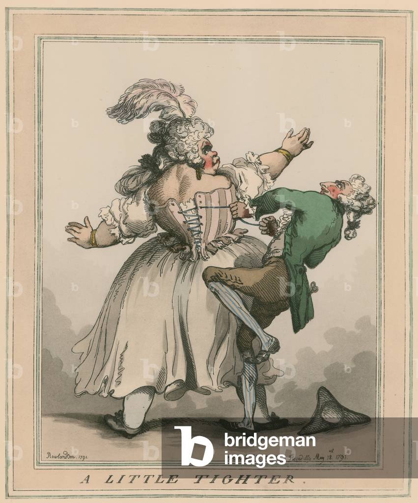 Immagine di Incisione "Un po' più stretto (incisione colorata)" di Thomas Rowlandson