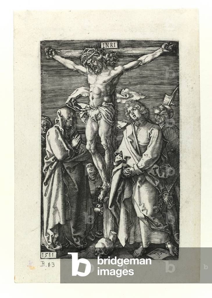 Crocifissione, 1511 (in basso a destra monogramma; in basso a sinistra data).Incisione a bulino su rame. 11,8x