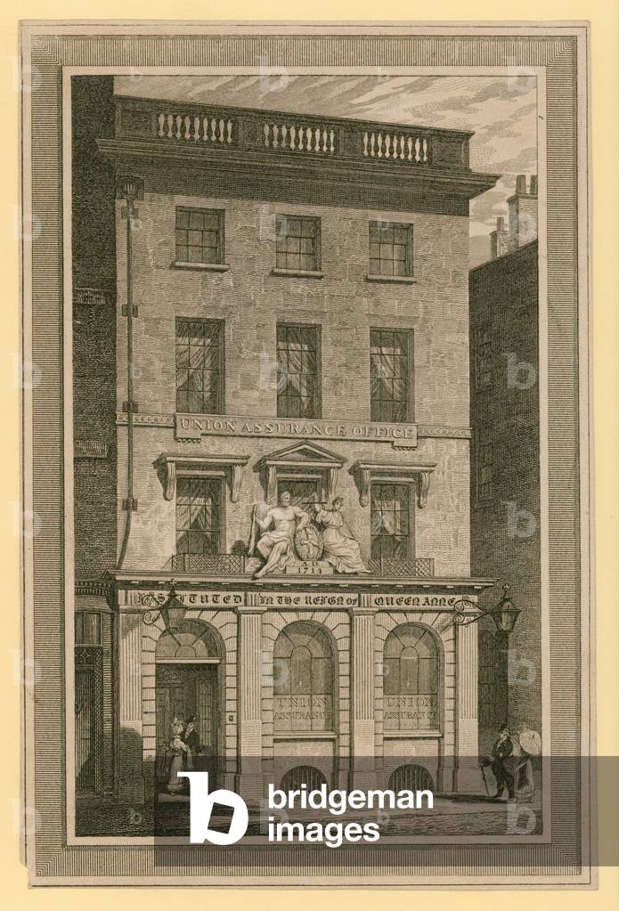 Union Assurance Office par English School, b/w