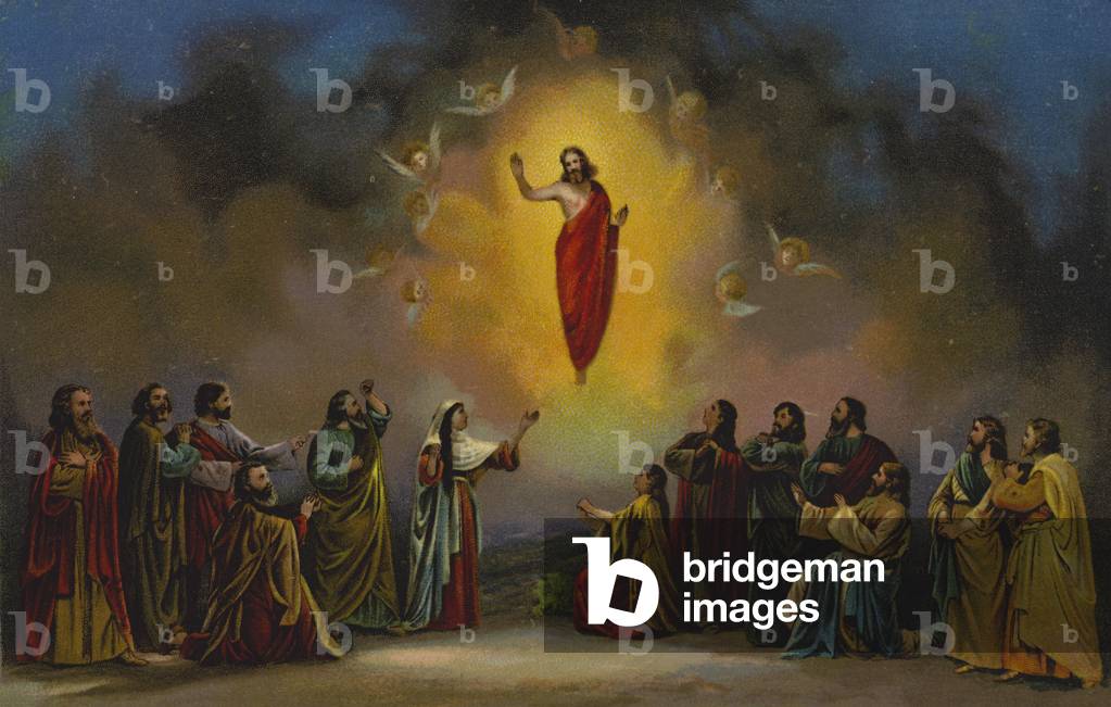 Die Himmelfahrt Christi (Farbe litho)