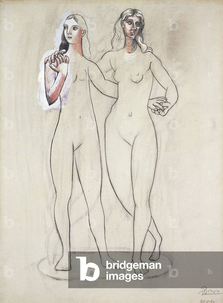 due nudo donne; Deux femmes nues, 1920 (gouache, carboncino e matita su carta)