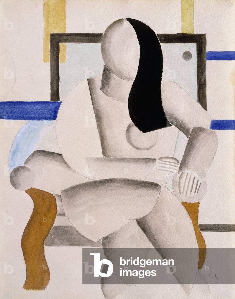 Femme Assise, 1921 (Aquarell und Bleistift auf Papier)