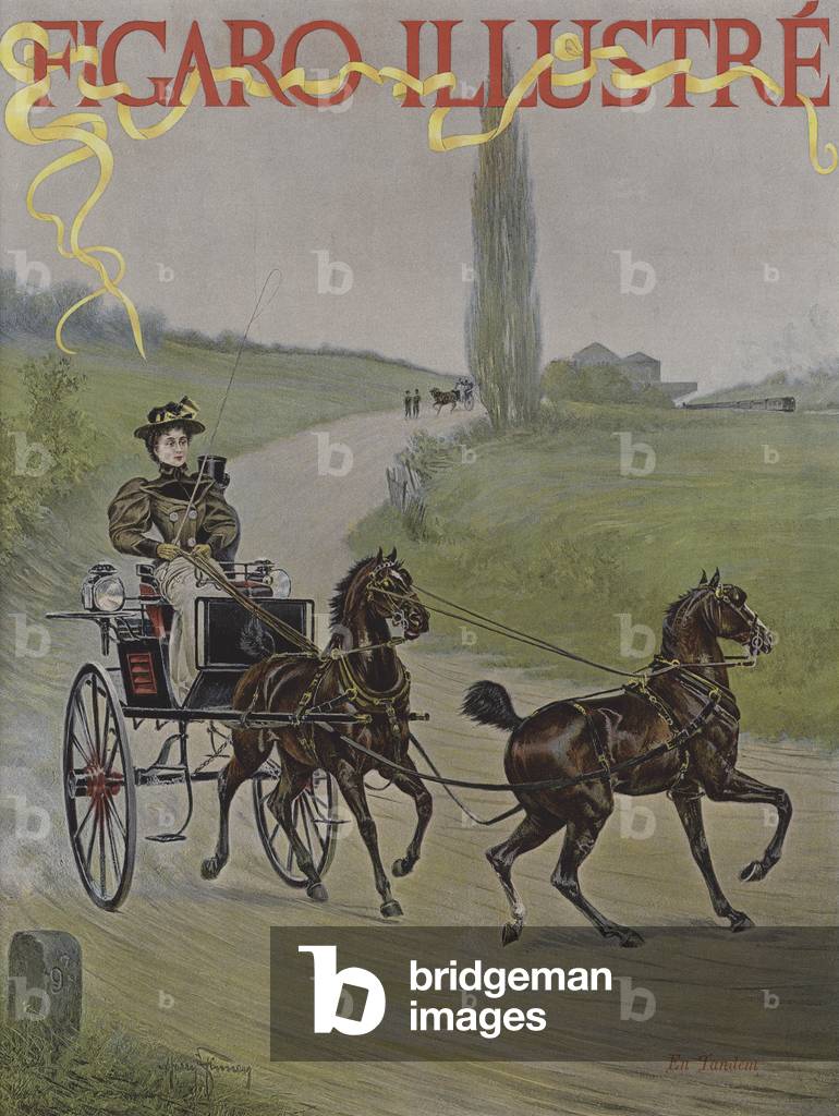 En Tandem. Cover of Le Figaro Illustre, June 1895 (colour litho)
