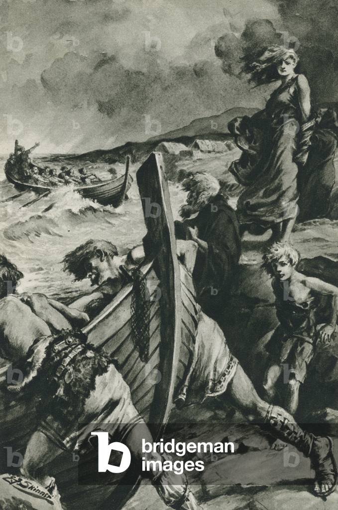 Immagine di Stampa "I vichinghi che hanno navigato fuori dai fiordi della Norvegia e hanno trovato l'America m