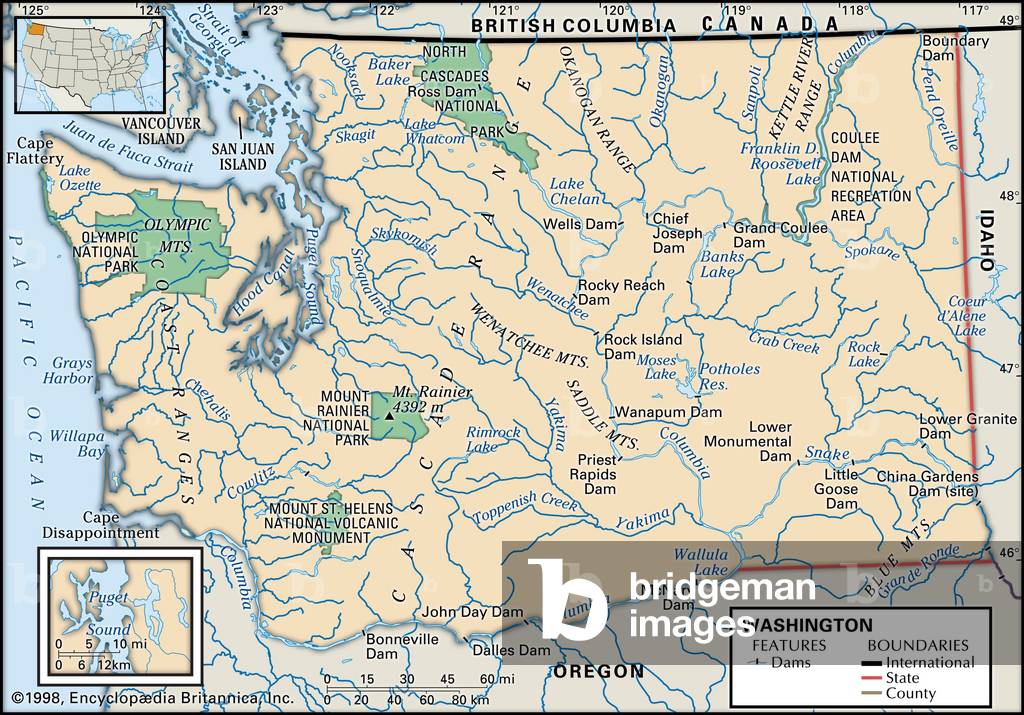 Physical Map Of Washington State Map Of Washington State