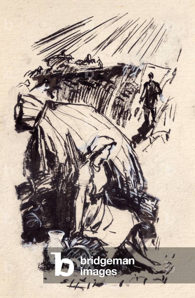 Immagine di Dipinto "Illustrazione da «People of the Marsh» di Ivan Melezh" 1962 di Ivan Tsarevich