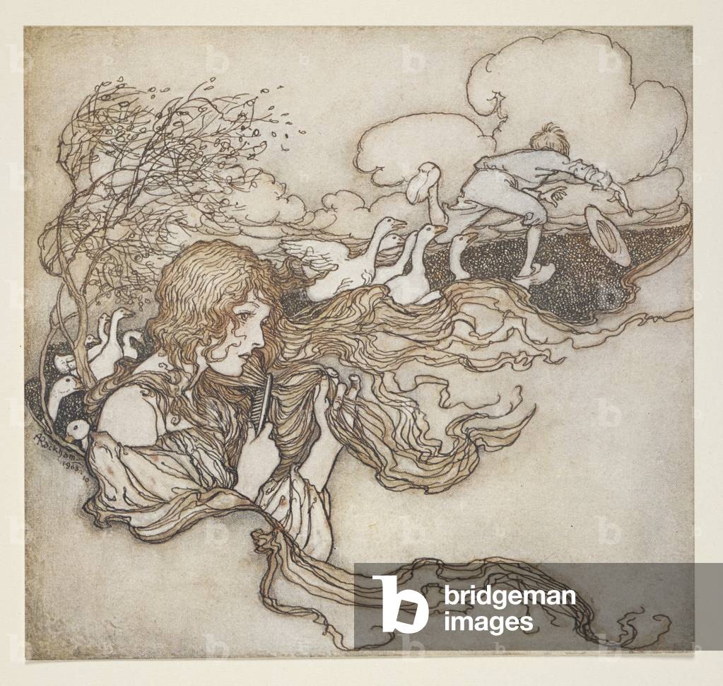 Illustrazione per 'la ragazza d'oca.