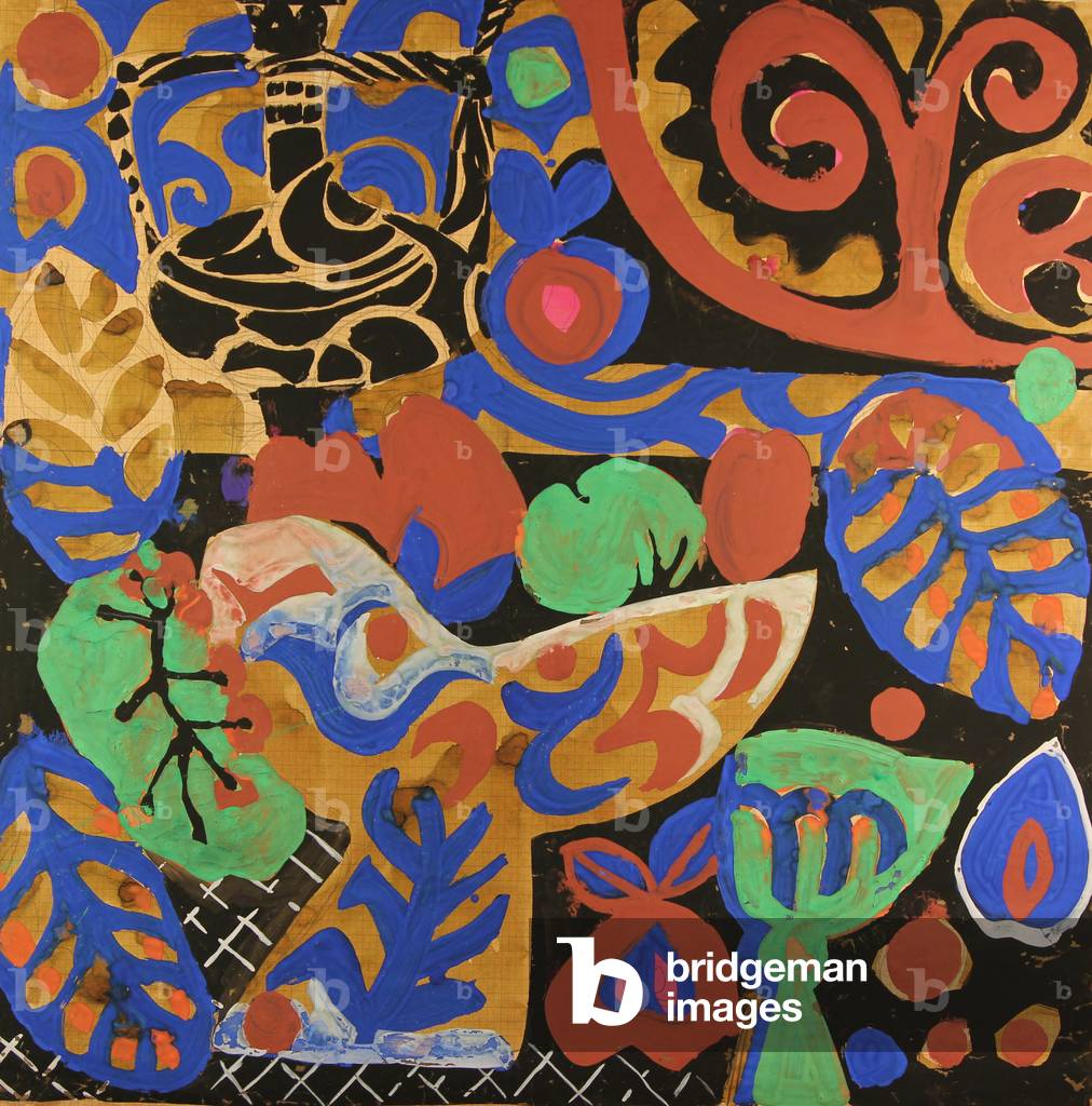 Textildesign, 1968 (Tempera auf Papier)