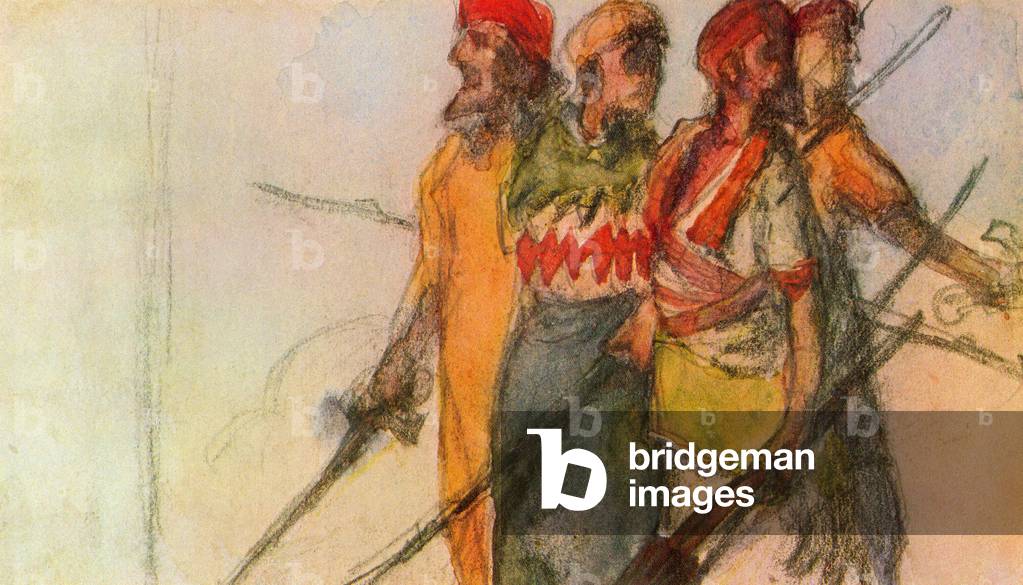 Giappone: 'Esquisse', acquerello pittura su carta di Shigeru Aoki (1882-1911), c. 1904