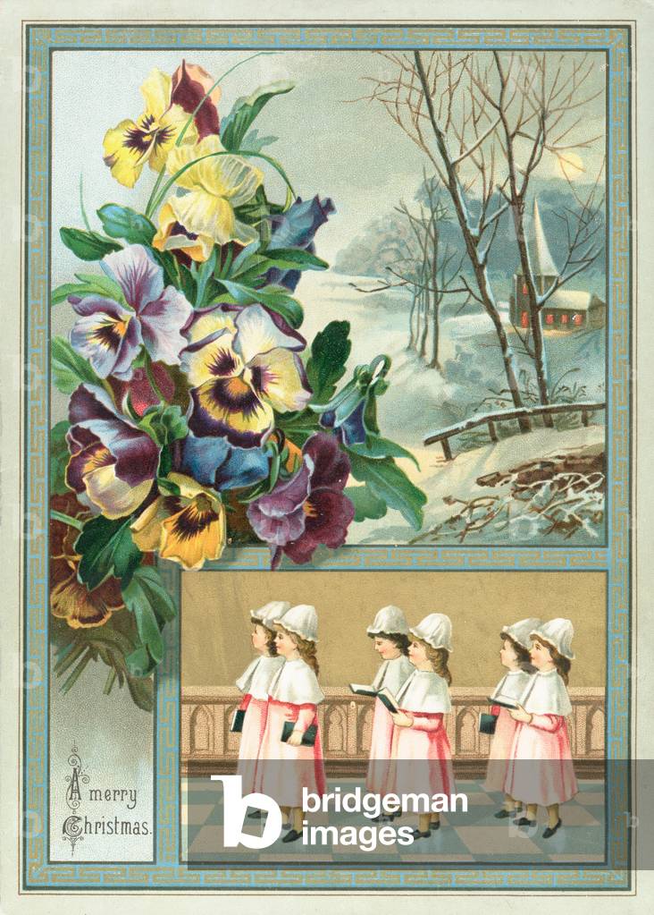 Coro Ragazze e Panzane, Carta di Natale (cromolito)