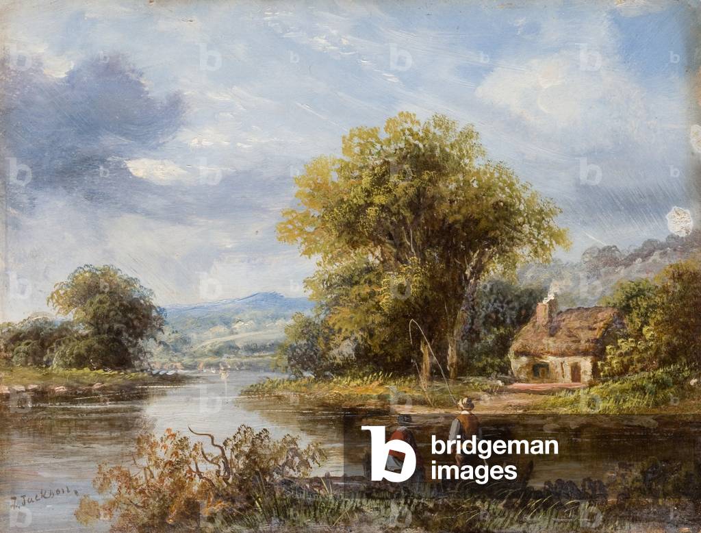 Immagine di Dipinto "veduta di il tyne - il traghetto (olio su pannello)" di F. Jackson