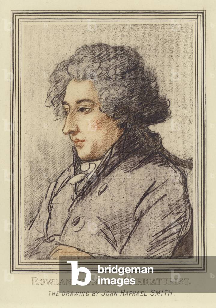 Porträt von Thomas Rowlandson der Karikaturist (farbige Gravur)