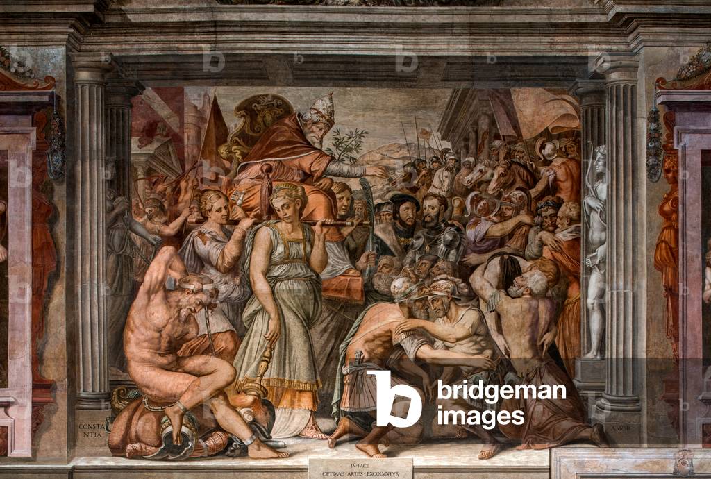 Rinascimento - Pittura: Sala dei 100 giorni - Pace tra Carlo V e Francesco I - Palazzo della Cancelleria, Roma