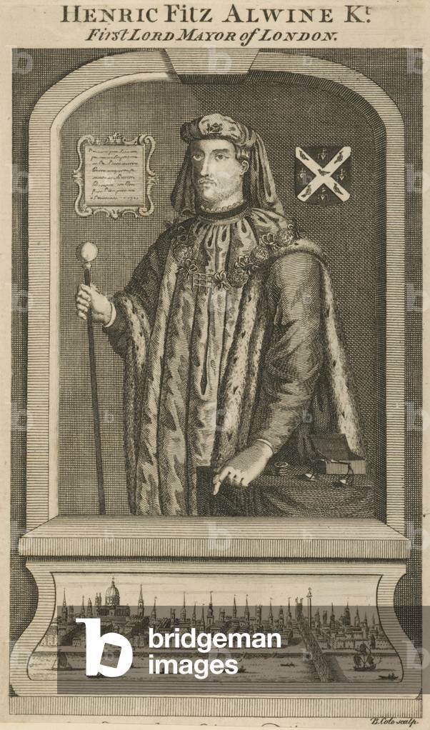 "Henric Fitz Alwine" di English School, b/w