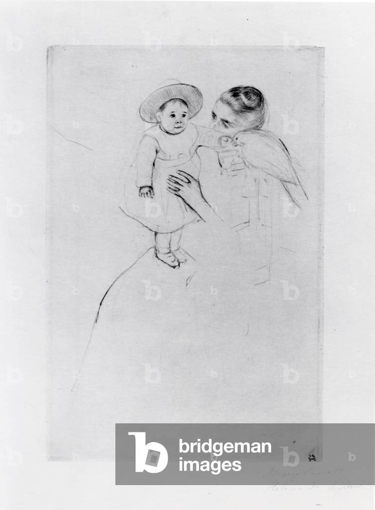 Immagine di Incisione "Helene di Septeuil" 1889 di Mary Stevenson Cassatt, b/w