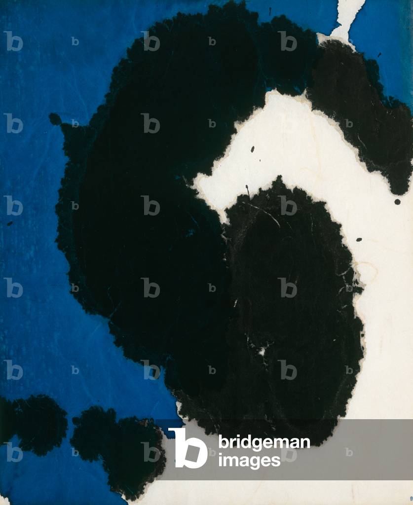 Lyric Suite, 1965 (schwarze und pfauenblaue Tinte auf Reispapier)