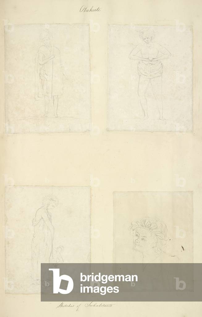 "Otaheite. Quattro schizzi di abitanti.", b/w