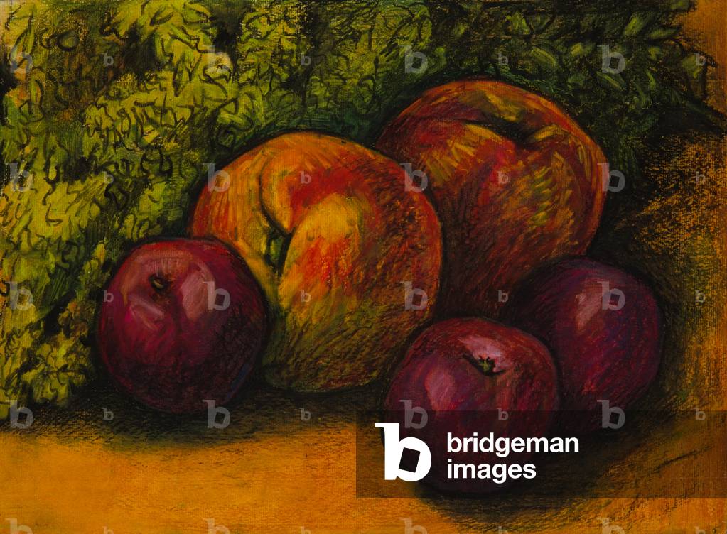 Obst mit Kräutern, 2011 (Ölpastellblatt auf Papier)