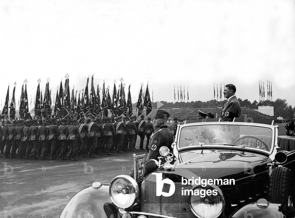 Image of Adolf Hitler and Konstantin Hierl on the Nuremberg Rally, 1936