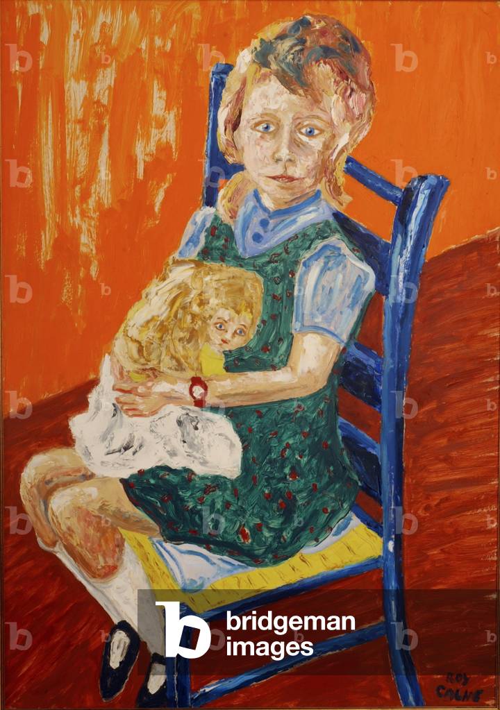 "Rachel mit einer Puppe 1997 (Öl)" 1997 von Roy Calne