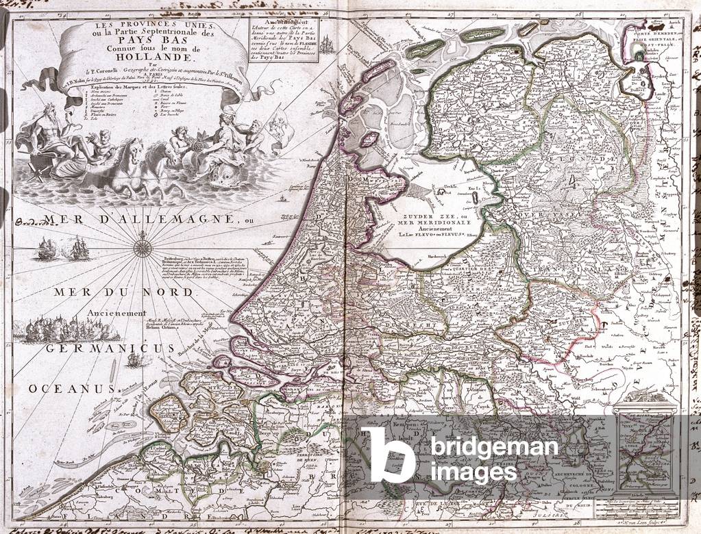 Image of Map & plan depicting Netherlands 1690 by Jean-Baptiste Nolin