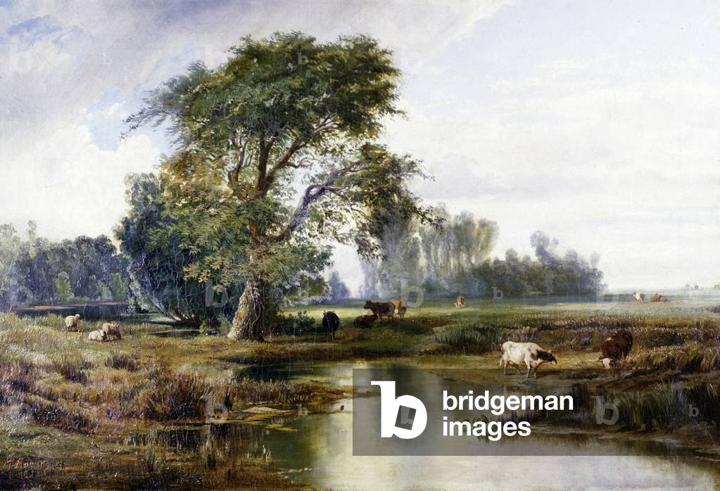 Cattle Watering (Öl auf Leinwand)