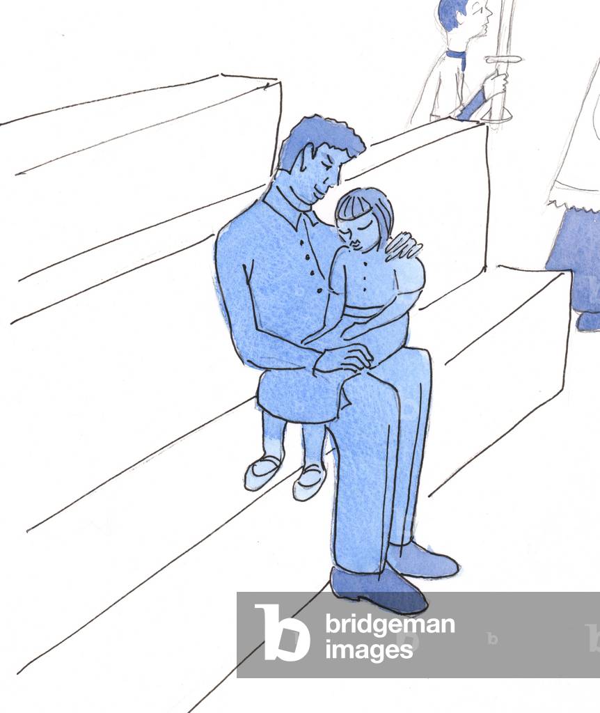 Immagine di Disegno "Il Signore non è più preoccupato per la mia distrazione alla Messa" 2004 di Elizabeth Wan