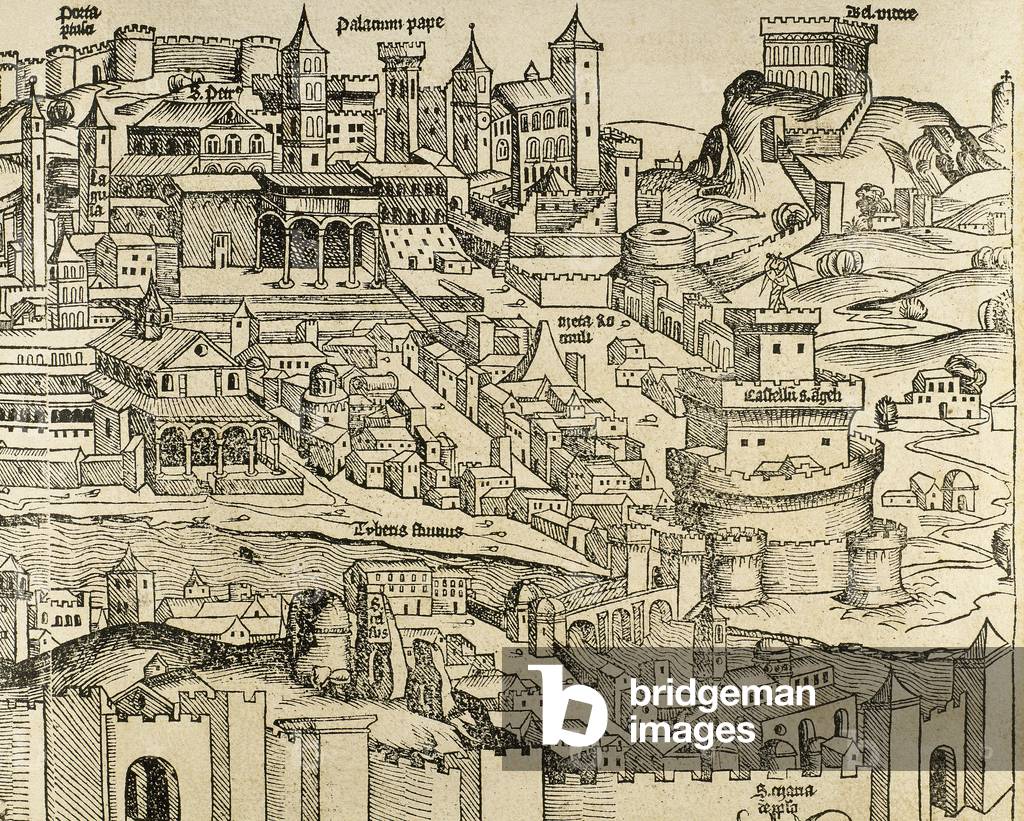 Italia. Roma del XVI secolo (incisione)