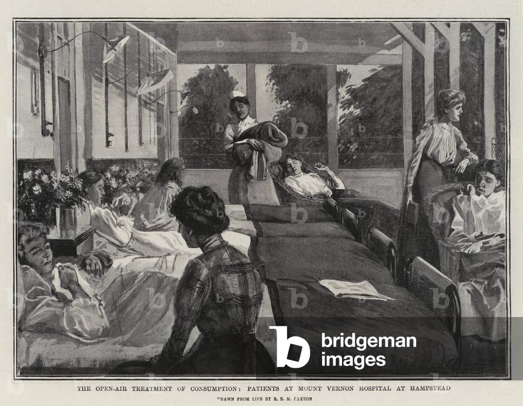 The Open-air Treatment of Consumption, Patients at Mount Vernon Hospital at Hampstead (litho)