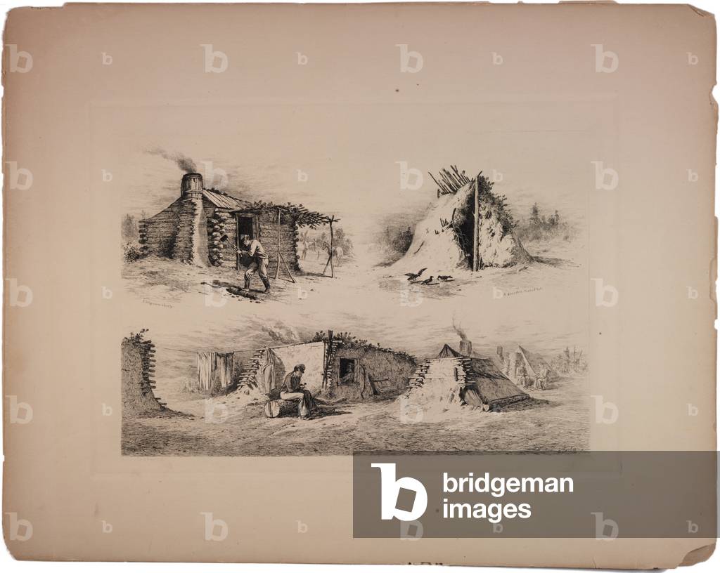 Un bidonvilles de wagoner, 1876 par Edwin Austin Forbes