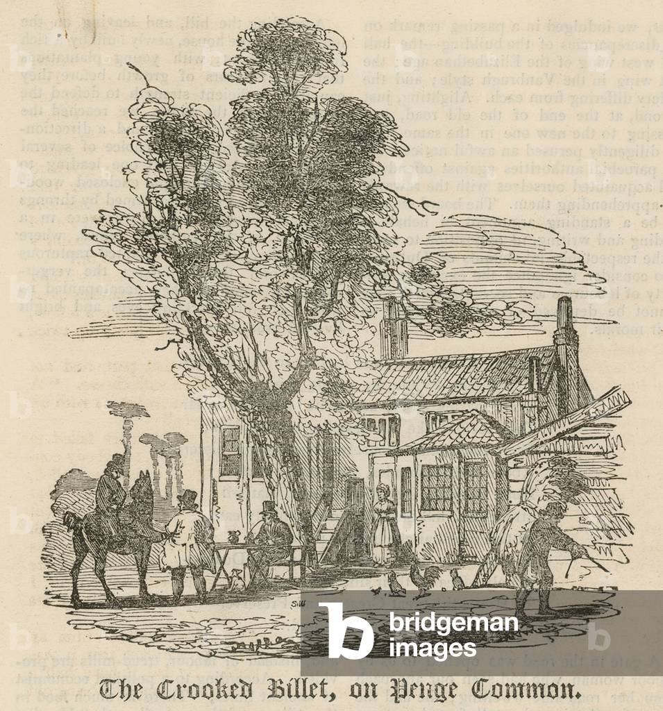 Das krumme Billet auf Penge Common, London (Gravur)