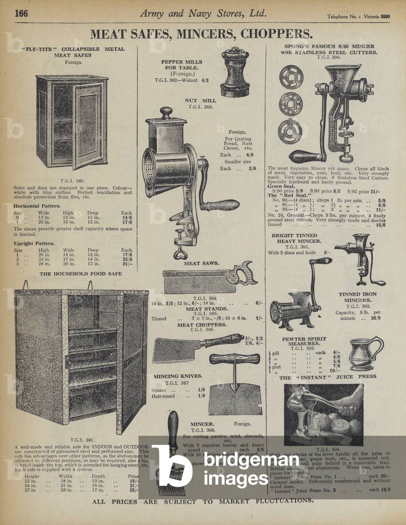 Bild von Druck "Seite aus dem Armee- und Marine-Store-Katalog" von English School