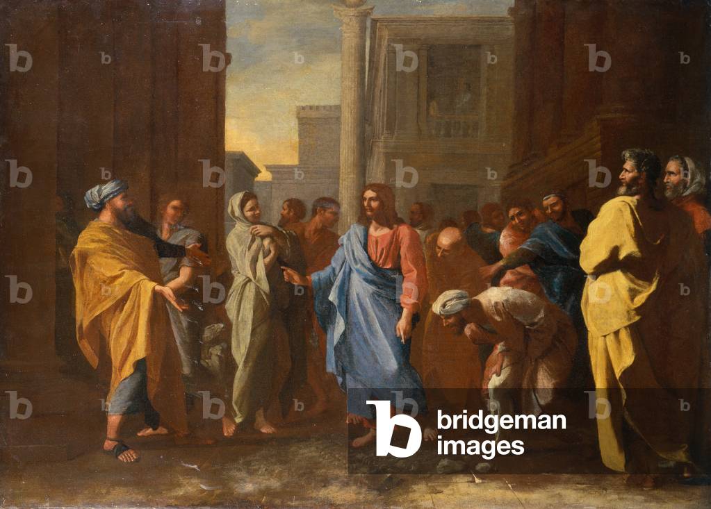 Immagine di Dipinto "Cristo e la donna adultera (olio)" 1601 di Nicolas Poussin
