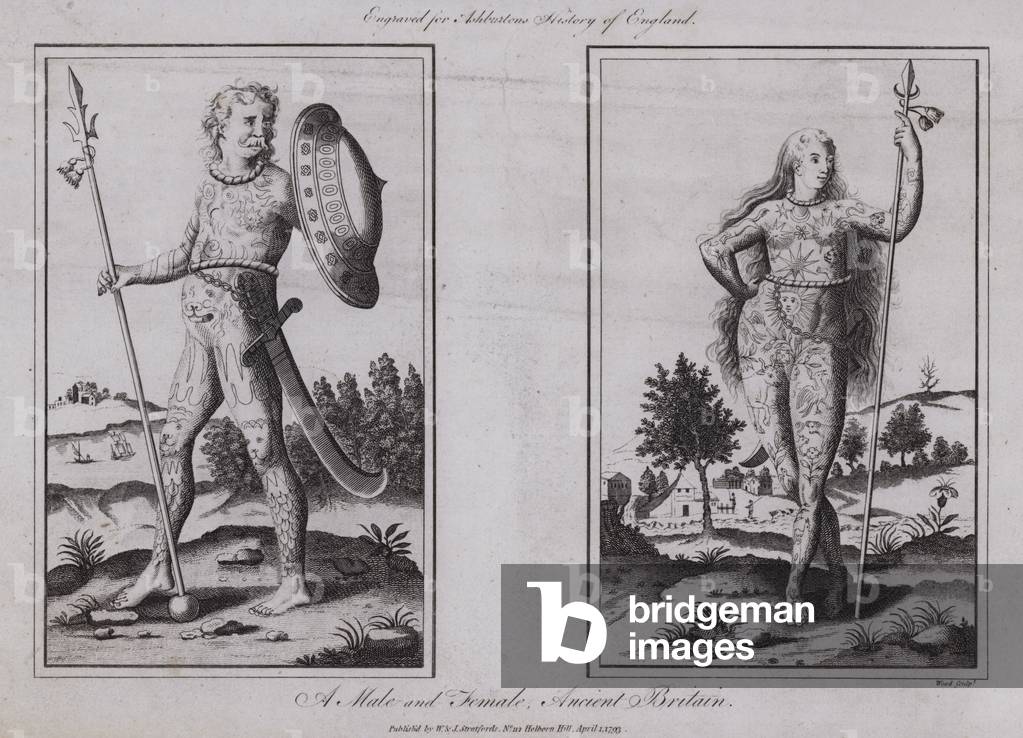 Un maschio e femmina, Antica Britannia (incisione)