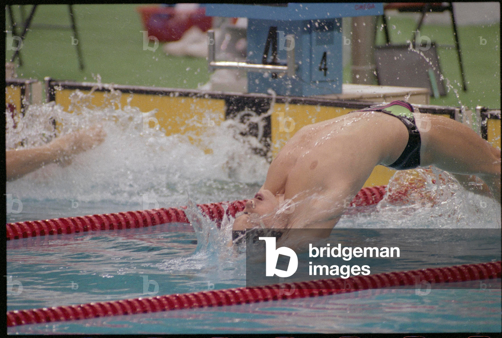 Image of Sean Murphy, Canada, hits the water at he start of